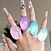 Resin Chunky Ring for Women Transparent Acrylic Chunky Rings Big Multicolor Knuckle Plain Rings Fashion Y2k Statement Rings Cute Acrylic Chunky Ring Jewelry (Pink)