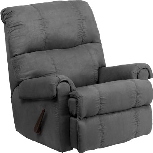 Flash Furniture Contemporary Flatsuede Graphite Microfiber Rocker Recliner