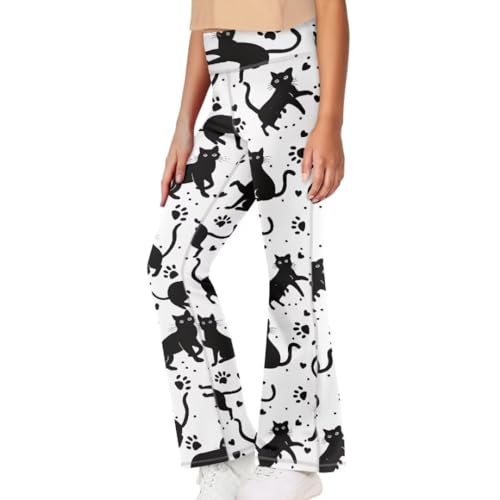 Image of Girls Flare Leggings 5-14T Cute Bell Bottoms for Girl Yoga Pants for Gym