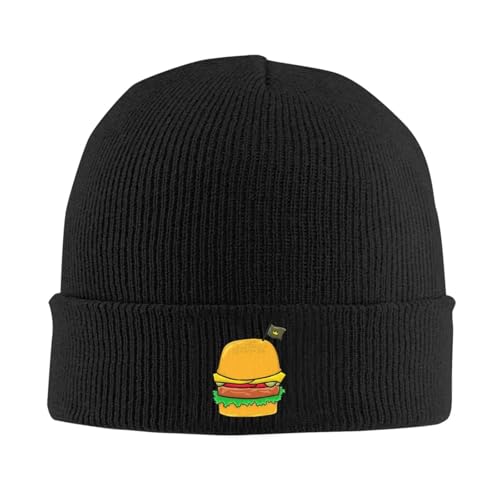 Gorro de Punto con Estampado de Hamburguesa Gorro de Invierno y otoño Gorra de Hip Hop cálida para Hombres y Mujeres Gorras Hippies Envoltorio Regalo Deportivo