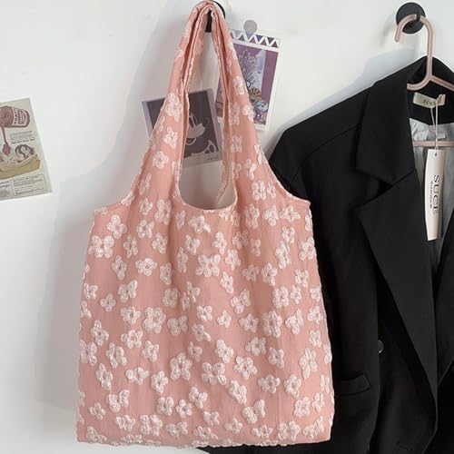 Bolso Tote de Lona con Flores para Mujer miniatura 3
