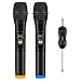Micro Karaoke sans Fil Double Microphone Dynamique sans Fil UHF Professionel Portable avec Récepteur Rechargeable 50 Canaux Micro HF pour Chanter/Fête/Conférence/Mariage/Bar/Eglise/Karaoké