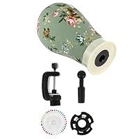 Ipetboom Canvas Manikin Head Stand and Pins, Art Mannequin Head Model for Wig Display and Hair Styling Practice, Green-blue 22cm Canvas Block Base for Beauty Salon Supplies