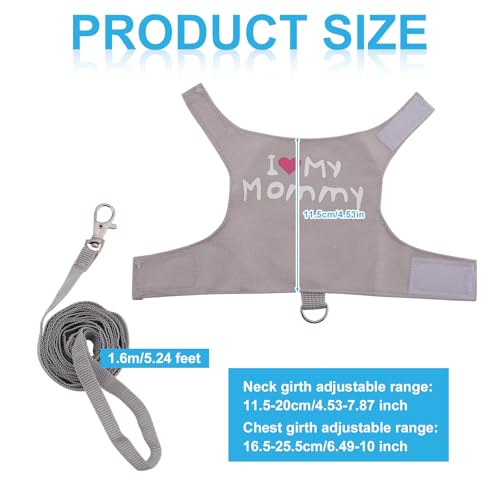 Image of Bearded Dragon Leash and Harness Set, Cute Adjustable Lizard Reptile Harness Costume Clothes with Short Leash for Small Pets Animal Amphibians Chameleons Accessories Outdoor Walking (Style A, Gray)