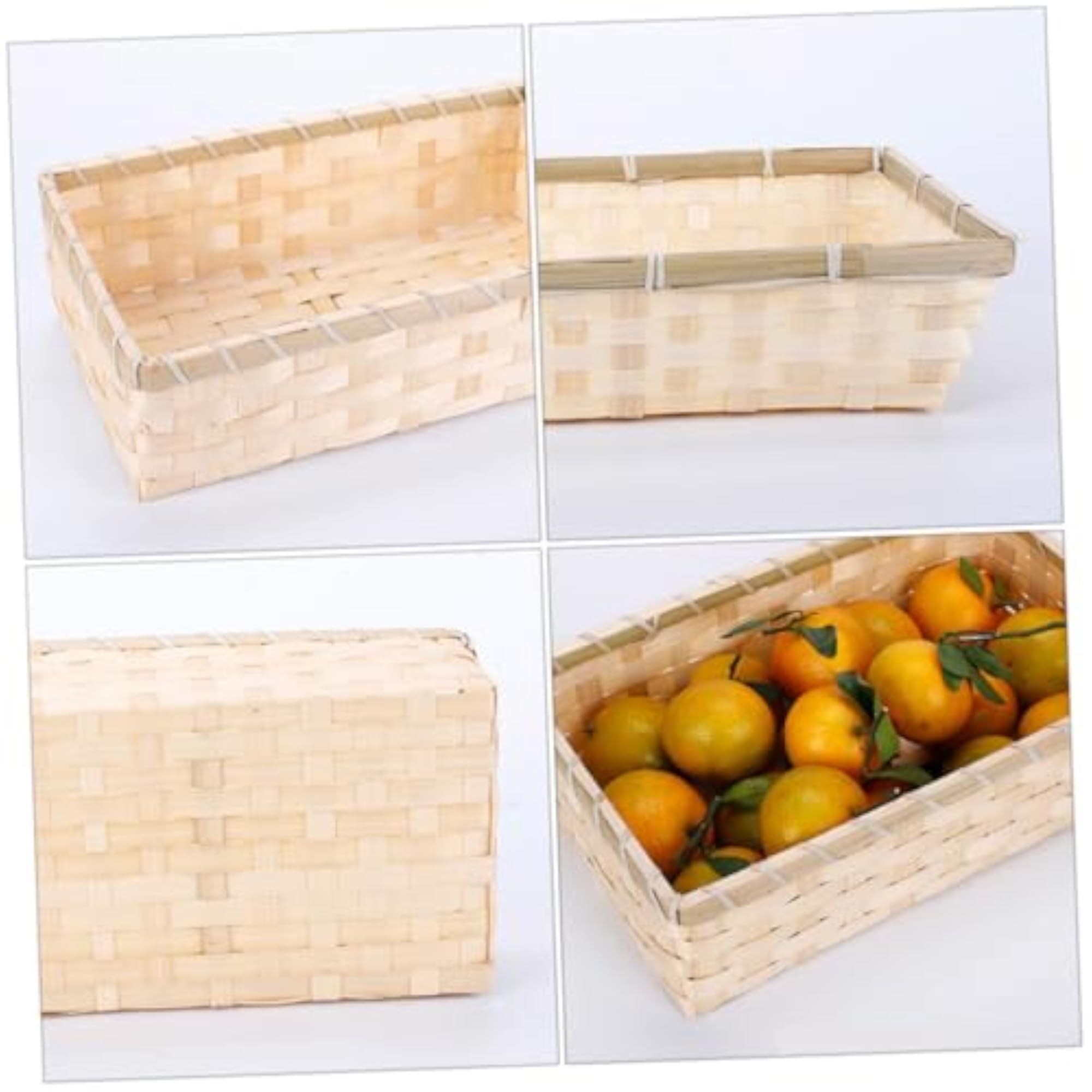 Cuboid Woven Baskets for Kitchen Countertop Organization