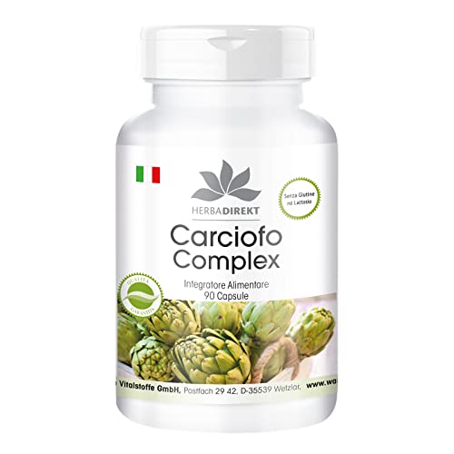 Carciofo capsule - Integratore in polvere - Con ortica e ginepro - VEGAN - 90 capsule | HERBADIREKT by Warnke Vitalstoffe - Qualità da farmacia tedesca