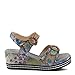 Spring Step L'Artiste Women's FLAVOUR Fashion Wrapped Wedged Sandals | Hand-Painted Leather Accents, Hook and Loop Closure Grey Multi EU 35 / US 5