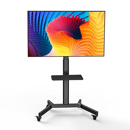 Iworkboard Mobile Tv Cart For 23-65 Inch Lcd Led Flat Screens Tvs, Tilting Tv Stand With Height Adjustable Shelf, Max Vesa 400X600Mm Rolling Floor Tv Stand, Holds Up To 99Lbs #TOP28