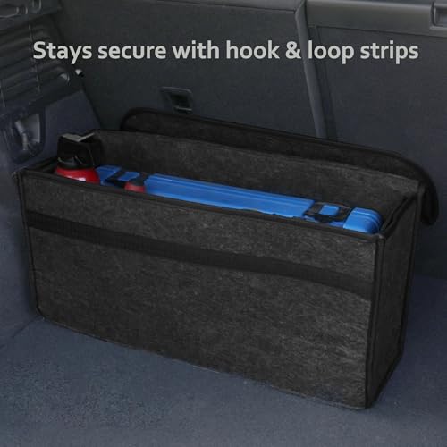 Einesin Auto Kofferraumtasche aus Filz mit Klett Fixierung Kfz Kofferraum Organizer Tasche, Filz Auto box kofferraumtasche Toolbag - Geeignet für alle Fahrzeuge