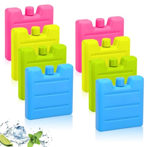BNGXR Elementos de Refrigeración, 8 x Paquete Frío Extraplano, Acumuladores de Frío para Bolsa de Refrigeración Reutilizable 70 g, para Nevera Portátil y Bolsa Fría, (Colorido 4 Tipos)