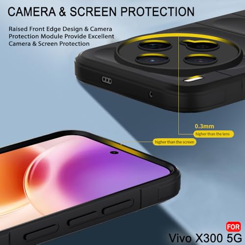 Image of TheGiftKart Liquid Silicon Back Cover Case for Vivo X300 5G | Shockproof Military Grade Protection | Micro-Fibre Cloth On Inner Side | Anti-Slip Grip Back Cover Case for Vivo X300 5G (TPU, Black)