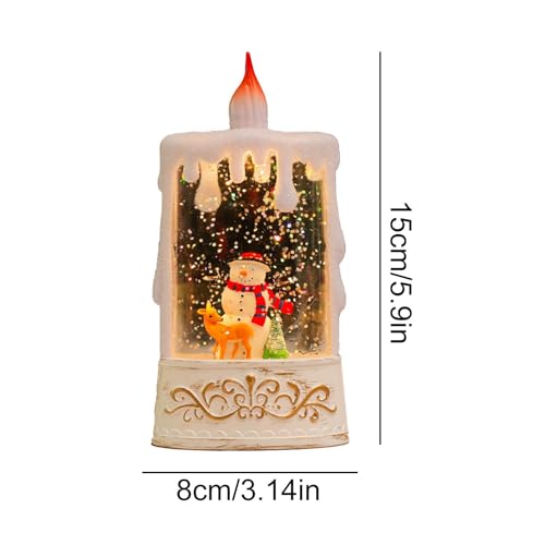 Centro de mesa navideño con farol de agua e iluminación a pilas 6
