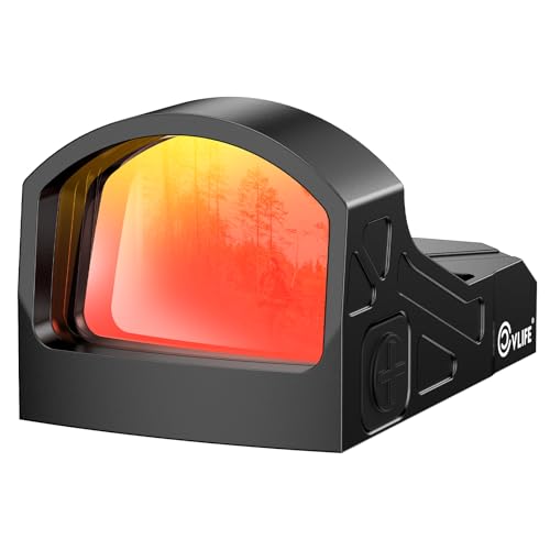 CVLIFE WolfCloak Motion Awake Red Dot Sight for RMR Footprint, 2 MOA Reflex Sight with 0.33' Ultra-Low Profile for Full-Sized Pistols, 1500G Shockproof Optic, Adapter for Glock MOS and 21mm Picatinny