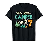This Little Camper Is 7 Camp Lover 7th Camping Birthday T-Shirt