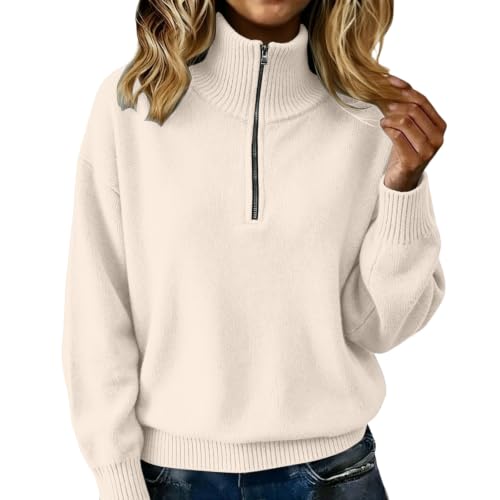 Jersey de punto fino casual tipo sudadera vintage monocolor de mujer