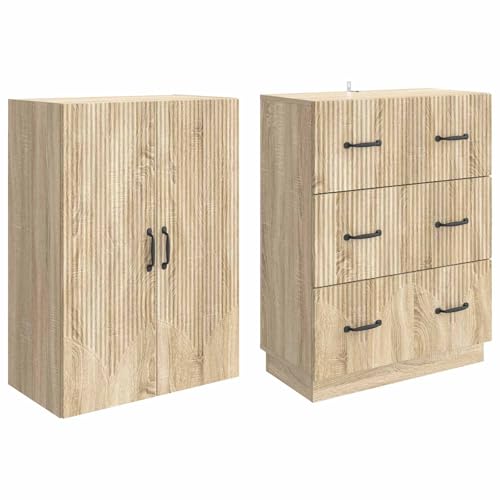 Cómoda de madera roble con cajones para almacenamiento auxiliar 5