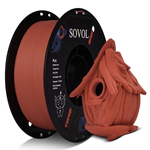 Sovol 3D Printer Matte PLA Filament 1.75mm 1KG (2.2lbs), Coral Red