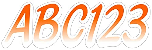 Image of STIFFIE Whipline Orange /White 3 inch Boat & PWC Registration Decals • Numbers Letters Stickers