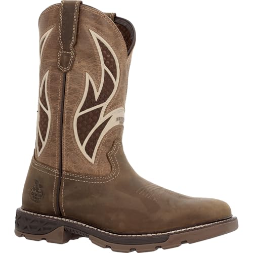 Georgia Boot Mens Carbo-Tex Flx 11 Inch Slip Resistant Soft Toe Work/Duty - Brown
