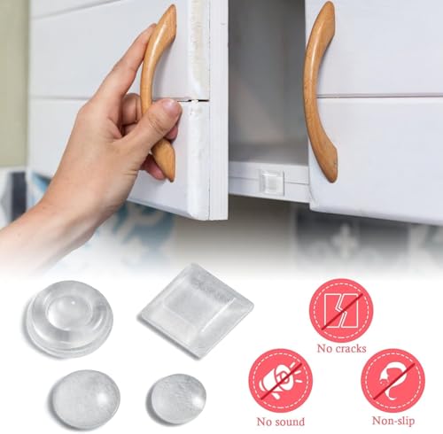 Image of PAXCOO 48Pcs Transparent Silicone Pad Clear Adhesive Pads Self Rubber Feet Furniture Bumpers for Cupboard Round Spherical Square Electronics Drawers,Door Glass,Picture Frames Cutting Board Protectors