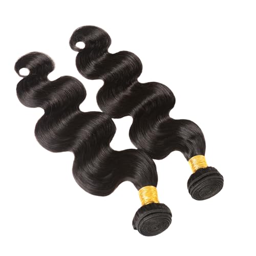 Huarisi Body Wave Human Hair 2 Bundles 12 14 inch Brazilian Wavy Weaves Virgin Hair 10A Remy Hair Extensions for Black Women 200g a Lot Sew in Weaving - Image 4