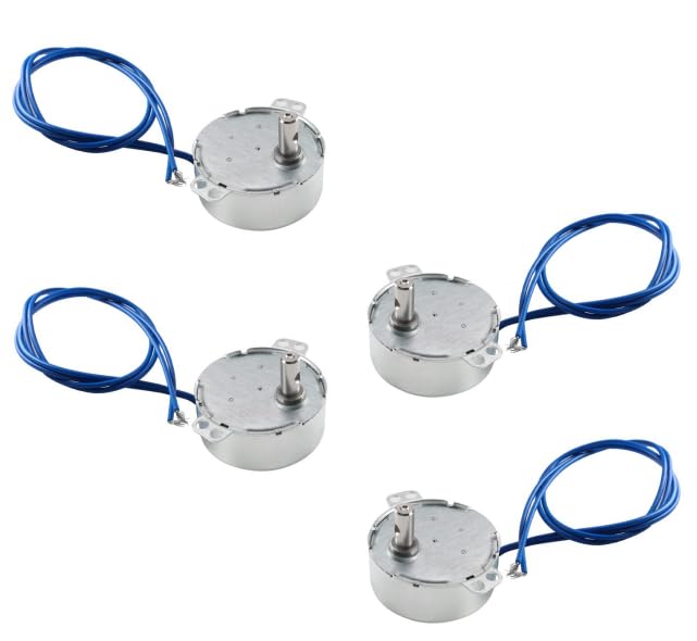 Fielect 4Pcs Synchronous Synchron Motor AC 110V 2.5-3RPM Turntable Motor Cuptisserie Motor Turner Motor CW/CCW Direction 4W TYC-50 D Shaft