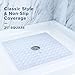 SlipX Solutions Square Natural Rubber Shower Stall Mat, 21” x 21”, Non Slip Safety, Built-in Product Protection, 140 Power Grip Suction Cups, Center Drain Hole, White