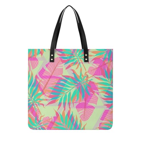 Sac shopping feuille rose pour vos escapades et voyages quotidiens de 39x39 cm