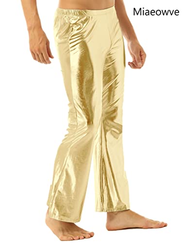 Men's Vintage 60s 70s Bell Bottom Stretch Fit Classic Flares Retro Leg Disco Night Club PU PVC Pants2