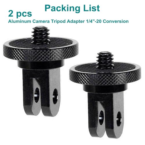 Aluminum Camera Tripod Adapter 1/4"-20 Conversion Adapter Mounts Compatible with Gopro Action Cameras Insta360 and Other Standard 1/4 Accessories, Quarter Inch Mount Adapter (Type AA) - Thumbnail 4