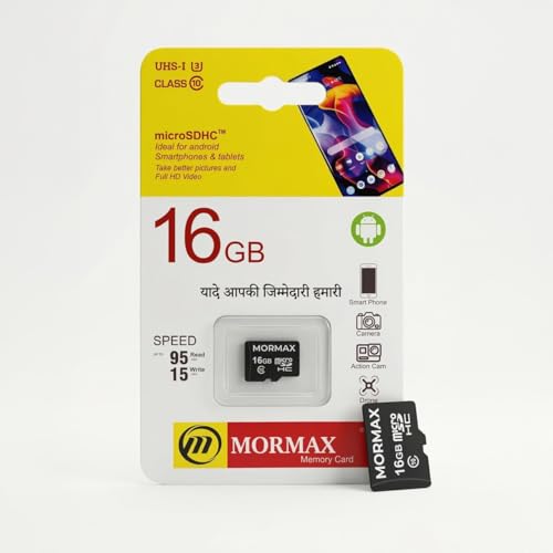 Image of 16GB microSDHC Memory Card UHSI Class 10 Up to 95MBs Read Speed High Speed TF Card for Android Smartphones Cameras Drones Action Cams