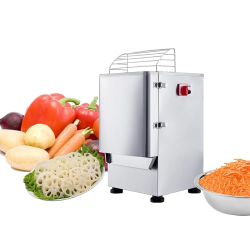 Procesador de alimentos eléctrico comercial de 1100 W para vegetales, 200 kg de capacidad, con espiralizador y cortador de frutas, triturador y rebanador automático para cebolla, zanahoria y papa, p