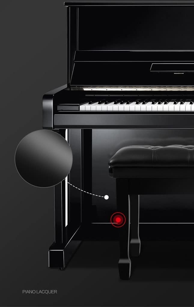 Panca per Pianoforte, Panca per Pianoforte Regolabile in Pelle, Cuscino Spesso, Scomparto Interno Extra per Riporre La Musica, Struttura in Legno Massello