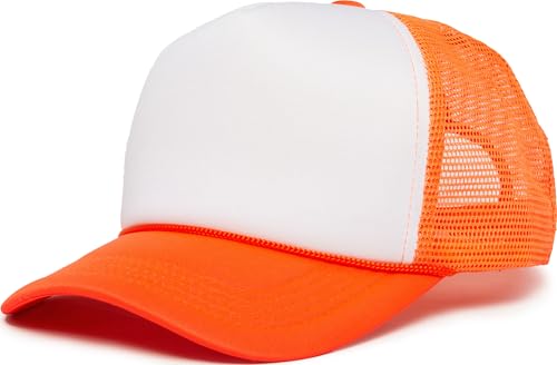 Image of Funky Junque Blank Mesh Foam Lightweight Snapback Trucker Hat | Lightweight Foam Trucker Hat with Breathable Mesh Back, Golf Beach and Street Style, Trendy Trucker Hats for Men