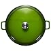 Amazon Basics Enameled Cast Iron Covered Casserole Skillet, 3.3-Quart, Green