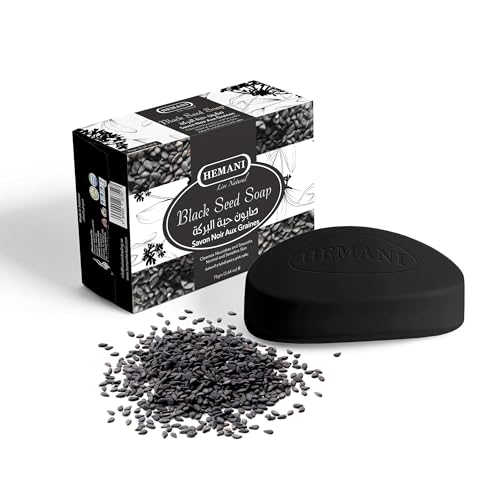 Hemani Black Seed Bar Soap - 75g Nigella sativa | 100% Natural, Halal & Eco-Friendly | Daily Skincare Essential for Healthy-Looking Skin | Gentle, Non-Irritating | Softens, Smooths & Moisturizes.