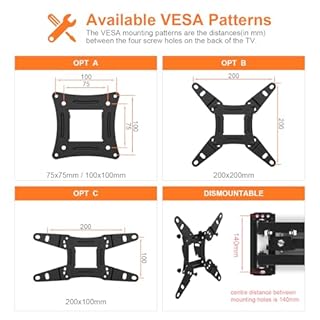 GRIFEMA GB1008-2 Supporto TV Parete per 13-43”, Staffa TV Muro Girevole Inclinabile Estensibile Universale, Fino a 20 kg, Max VESA 200x200mm Porta TV da Parete