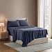 Queen Size Bed Sheets Set Navy Blue, Bedding Sheets Set on Amazon, 4-Piece Bed Set, Deep Pockets Fitted Sheet, 100% Luxury Soft Microfiber, Hypoallergenic, Cool & Breathable