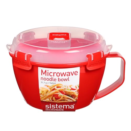Comparison: Best Soup Bowl For Microwave 2 Sistema 1109ZS Microwave Collection Noodle Bowl 1 Count (Pack of 1) Red