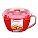 Produktbild Sistema Microwave Nudelschüssel | Runder mikrowellenfeste Frischhaltedose mit Deckel | 940 ml | rot