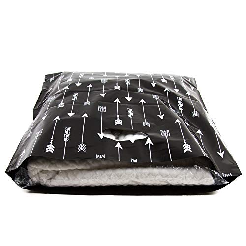 Merchandise Bags 15x18-100 Pack - Arrows (Black) - Glossy Retail Bags - Shopping Bags for Boutique - Boutique Bags - Plastic Shopping Bags