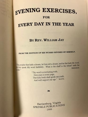 Evening Exercises by William Jay 1769 - 1852 1594420238 Book Cover