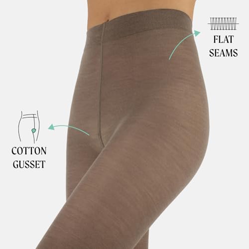 Image of CALZITALY Woman Merino Wool Tights, 100 DEN Warm Tights, Multicolor Winter Pantyhose, S - XL - Made in Italy