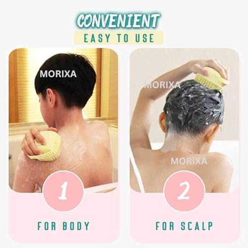 Image of Body (1 Piece Scruber + 1 Bath Belt Combo) Exfoliating Shower Brush for Deep Cleansing & Smooth Skin | Soft Cotton Unisex Robe | Ideal Spa Gift Set for Men & Women