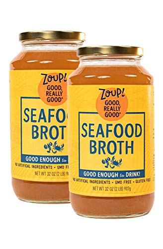 Image of Seafood Broth by Zoup! Keto-Friendly, Gluten Free, Fat Free, Non-GMO Clear Seafood Broth - Great for Stock, Bouillon, Soup Base or in Gravy - 2-Pack (32 oz)