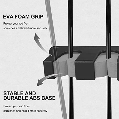TUEHUTDE Fishing Rod Holders,Vertical Fishing Pole Holders Fishing Rod Rack Wall Mount Fishing Pole Rack Rod Storage Racks for Garage Room, Boats,Ceiling, RV - Store 6 Fishing Rods or Combos,1 Pair - Image 4
