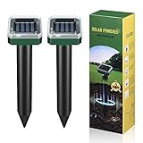CherryPig Solar Mole Repellent, Ultrasonic Mole Repellent Solar Powered，Outdoor Waterproof Ultrasonic Snake Repellent for Get Rid of Mole, Gopher, Snakes, Vole and Other Underground Pests(2 Pack)