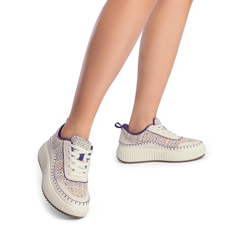 Image of DREAM PAIRS Women Chunky City Tweed Comfortable Casual Platform Fashion Sneaker