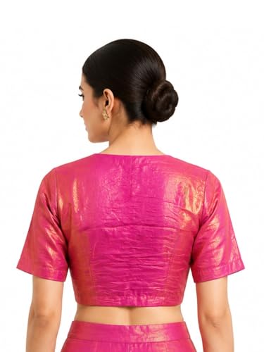 Image of Thevasa Women's Everyday Divine Depth V Neck Half Sleeves Blouse