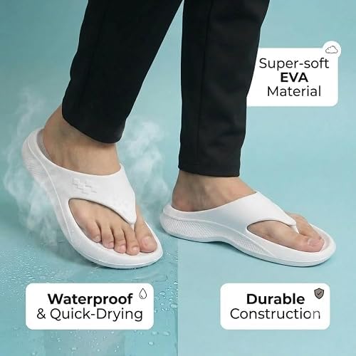 Image of Men's Premium Comfort Slip-On Slippers with Soft Cushioned Footbed, Lightweight Flexible Sole, Anti-Slip Outsole for Indoor Outdoor Daily Wear